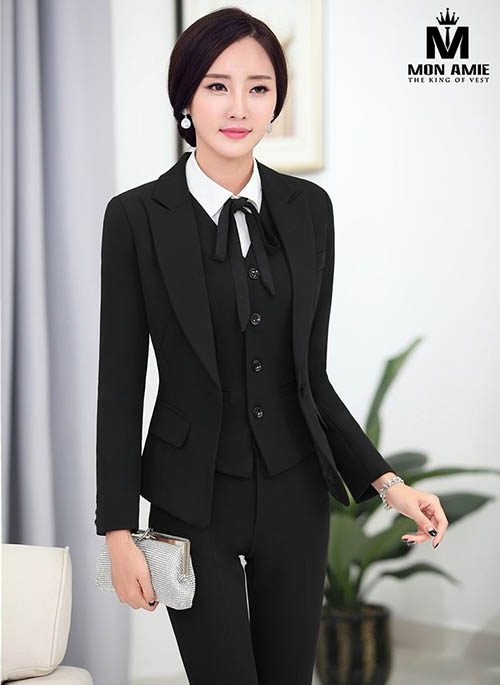 Bộ Comple Nữ Hàn Quốc Màu Đen Cao Cấp