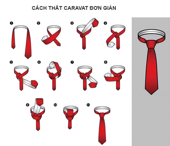 Cách thắt cà vạt/Cavat/Caravat Nam đẹp, cực đơn giản 8
