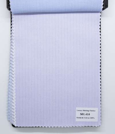 Mẫu vải may áo Sơ mi sọc màu xanh biển trung tính đẹp S01.410