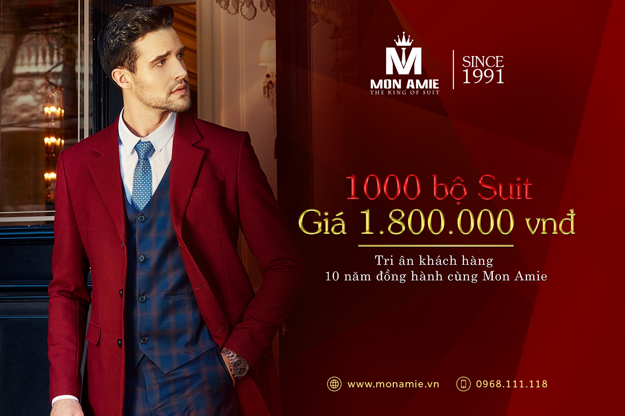 Tin khuyến mãi của Mon Amie - Cực sốc với  “1000 bộ suit giá 1.800.000đ”