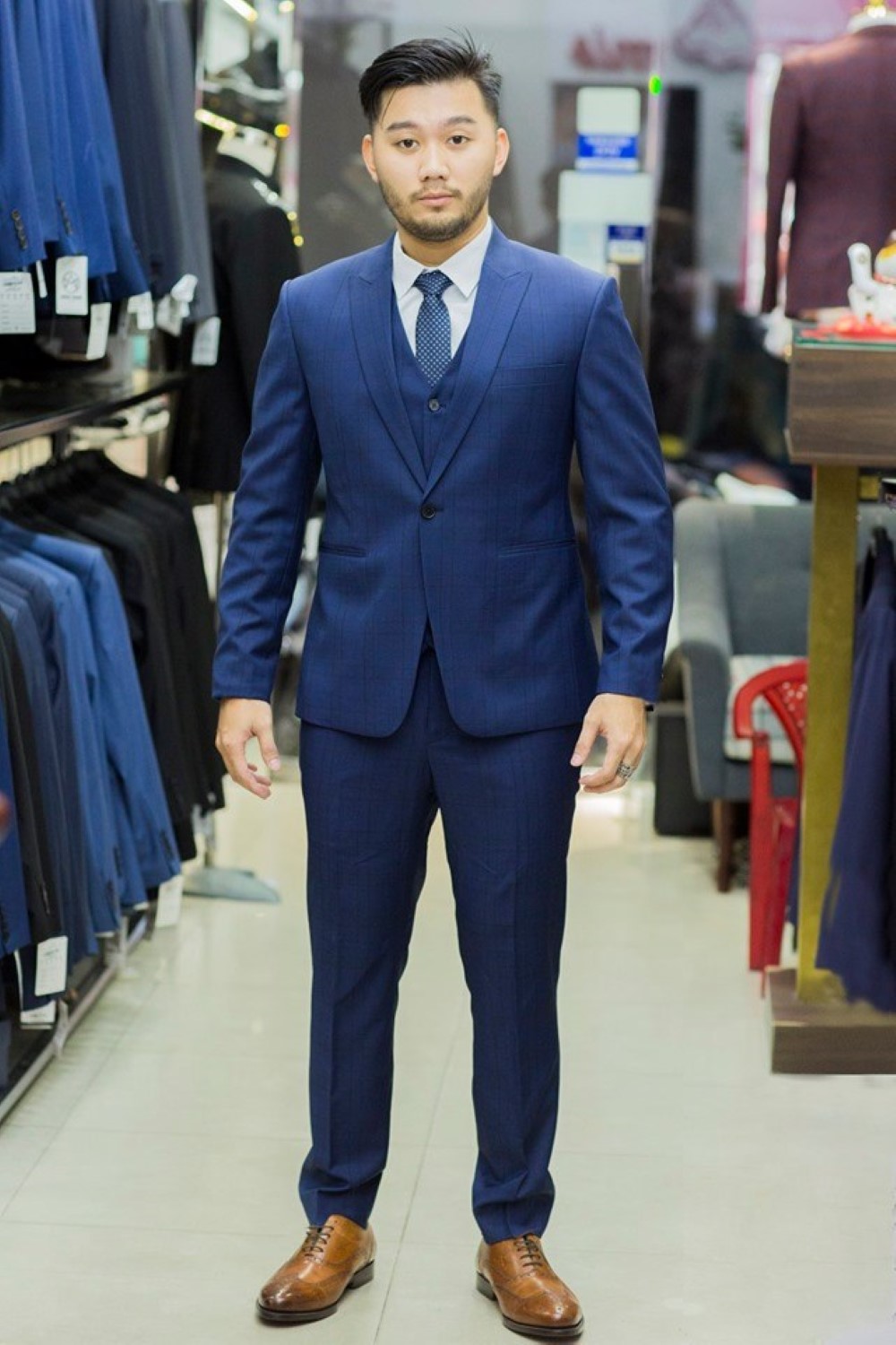 Bộ vest nam cao cấp màu xanh dương - X355 - Santino | Santino